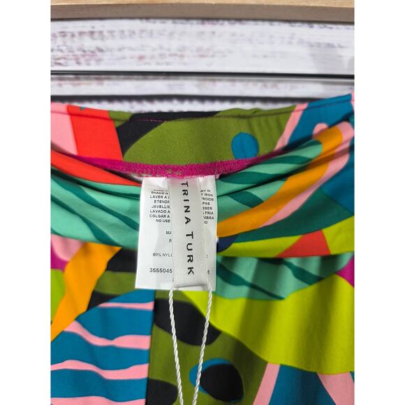 Trina Turk Rainforest Swim Cover up beach pants women's size Large - Picture 5 of 7